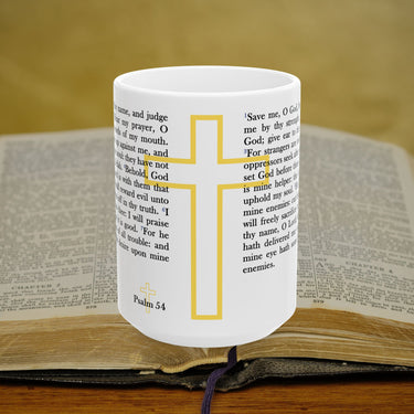 Psalm 54 Full Text - 15oz Coffee Mug